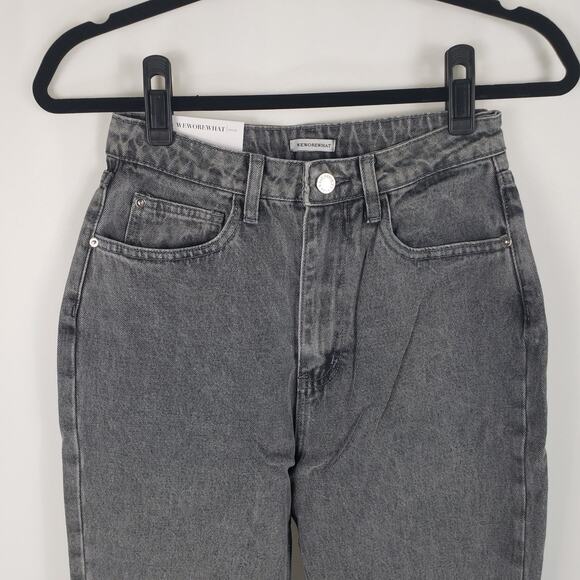 NWT WeWoreWhat The Icon Jean Rigid Denim Gray Straight Leg High Rise Jeans 27 - Picture 9 of 16